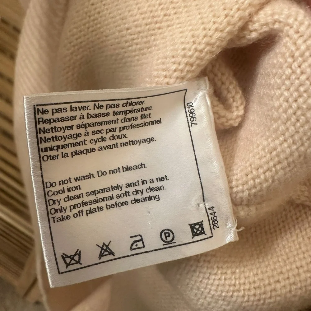 Chanel 2012 Runway Resort Ivory Cashmere Tunic Size S
